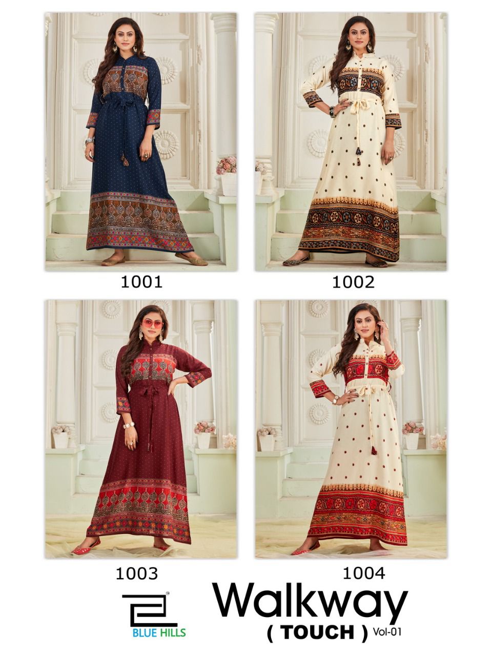Blue Hills Walkway Touch 1 New Fancy Party Wear Long Anarkali Kurti Latest Collection
